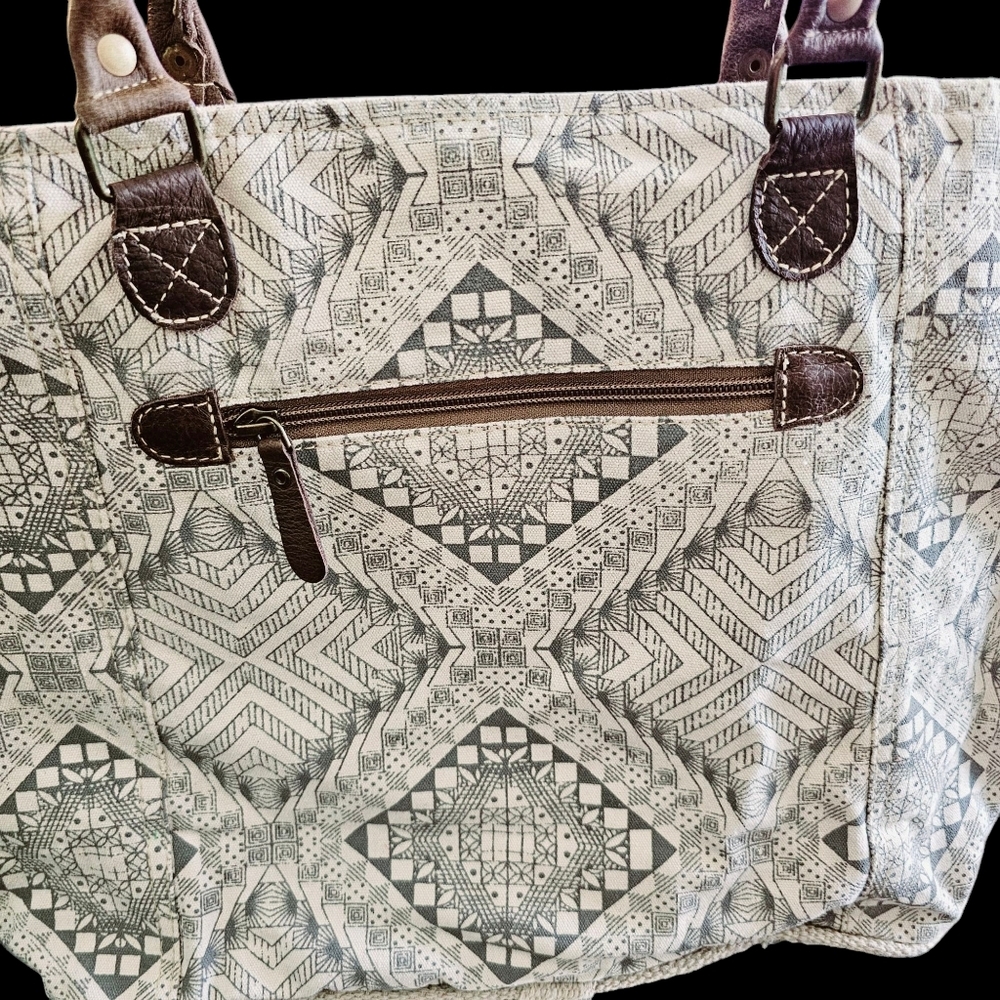 Myra Artisan Canvas Tote Bag - Picture 3 of 11